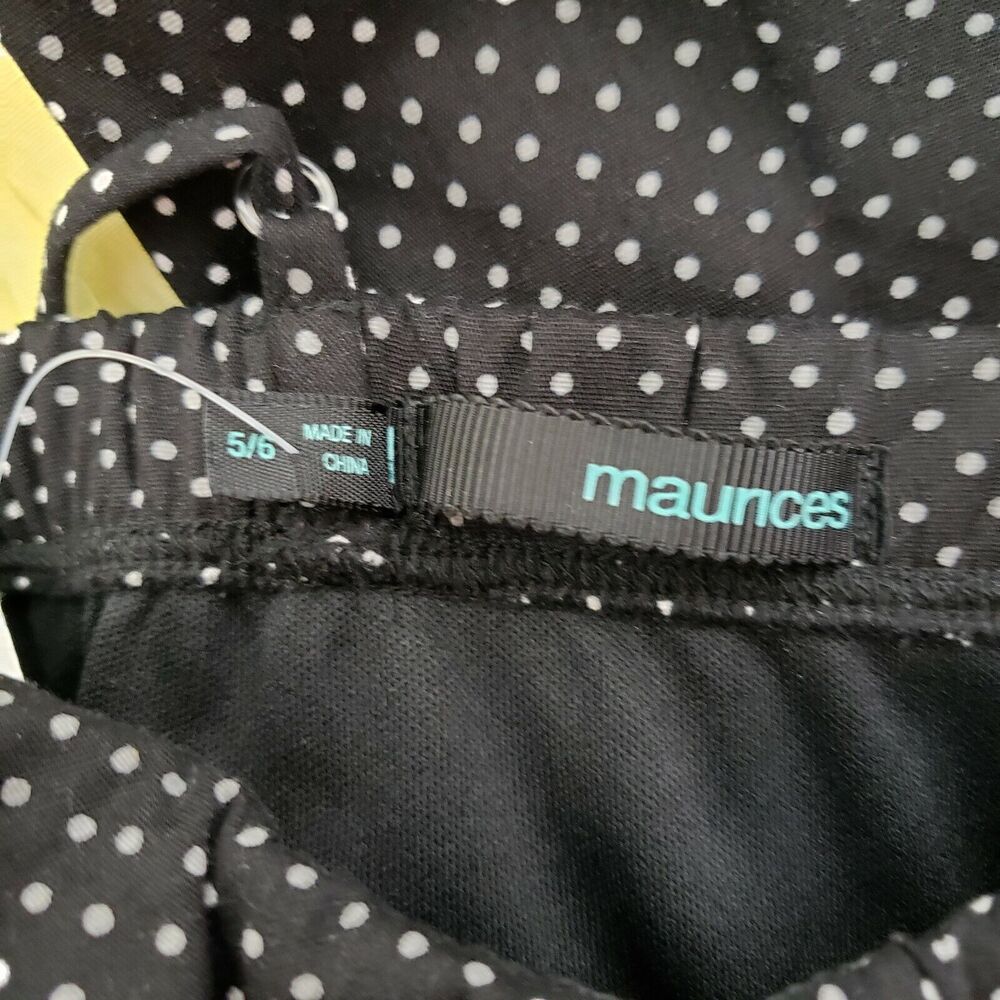Maurices Womens Dress Junior Size 5/6 Black White Polka Dot Spaghetti Strap Tie - Picture 8 of 12